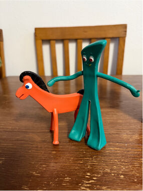 Vintage Jesco Gumby & Pokey Figures Rubber Bendable Toy Lot Prema Toy Co. Cartoo